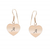 Lolita - Cercei personalizati inimioara cu tortita deschisa din argint 925 placat cu aur roz