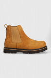 Birkenstock pantofi de piele &icirc;ntoarsă 1025745 bărbați, culoarea maro, Highwood