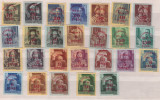 10-UNGARIA 1945-Serie se timbre cu supratipar pe hartie galbena si albastra MNH