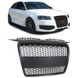 Grila sport fara emblema Audi A3 8P RS Style negru mat NOU, A4