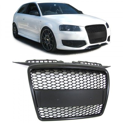 Grila sport fara emblema Audi A3 8P RS Style negru mat NOU foto