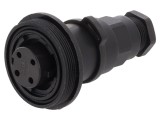 Conector circular BULGIN PXV0749/S mufă mamă 4 pini 10A 277V IP68/IP69K 6-8mm