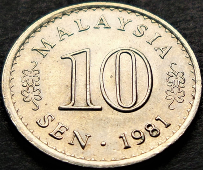 Moneda 10 SEN - MALAEZIA, anul 1981 *cod 5304 = UNC