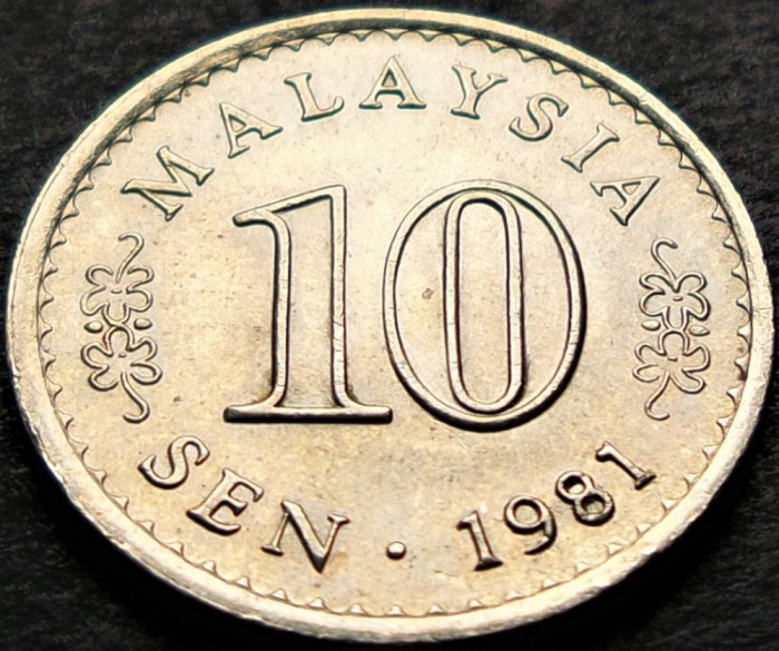 Moneda 10 SEN - MALAEZIA, anul 1981 *cod 5304 = UNC