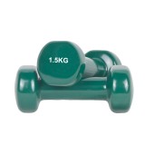 Set gantere hexagonale din vinil 2x1,5 kg verzi pentru fitness