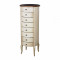 Cabinet din lemn de cauciuc si furnir, cu 8 sertare Limena LI838 Ivory / Light Brown, l40xA40xH98 cm