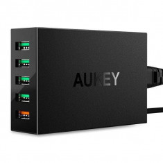 Incarcator rapid Aukey PA-T15, 5 sloturi USB 3,0, negru foto