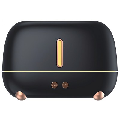 Umidificator de tip flacara, flippy, cu aromaterapie, 7 culori, 250 ml, negru foto