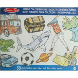 Caiet jumbo cu desene pentru colorat Melissa and Doug Albastru, Melissa &amp; Doug