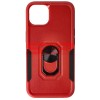 Husa iPhone 13, TPU+PC, Shockproof, Ring Stand, Rosu/Negru