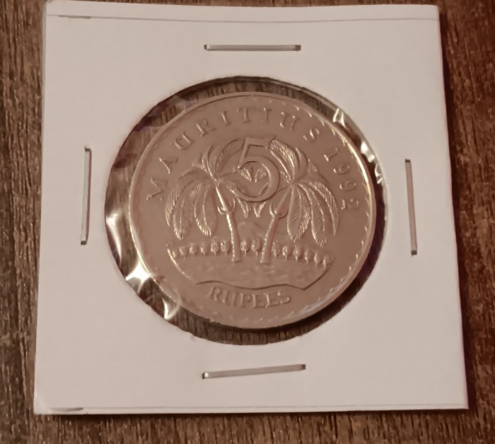 C50 - Moneda foarte veche - Mauritius - 5 rupees - 1992