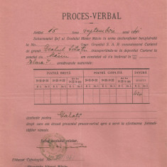 România, Ocolul Minier Măcin, Proces-verbal 1 de încărcare pe ceam, 1941