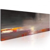 Cumpara ieftin Tablou pictat manual - Foggy sea 100x40 cm