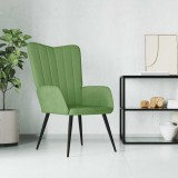 vidaXL Scaun de relaxare, verde deschis, catifea 327680