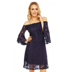 N766-44 Rochie scurta cu maneci tip clopot