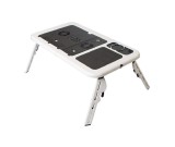 Cumpara ieftin Masuta Laptop Multifunctionala E-Table cu 2 Ventilatoare, Suport Cana, Mousepad, Inaltime Reglabila, Pliabila, 55.5x28x35cm