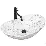 Lavoar pe blat Rea Royal 60 Statuario Marble Matt