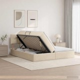 Cumpara ieftin Pat cu storage cu headboard 2 buc. Crem Piele artificiala