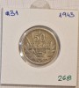 268, Uruguay, 50 Centesimos 1943, KM#31, argint, America Centrala si de Sud