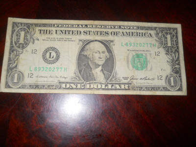 Bancnota 1 dolar SUA - 1985- seria L89320277H foto
