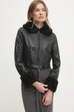 Answear Lab geaca femei, culoarea negru, de tranzitie