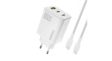 &Icirc;ncărcător de perete Dudao A29C 65W GaN + Cablu USB-C &ndash; Alb