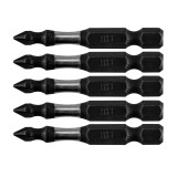 Set 5 biti de impact PH1 din otel S2, 50 mm, pentru surubelnita 1/4"