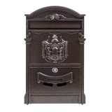 Cutie postala metalica pentru exterior, 410x260x90mm, maro / ZTS 5577_M