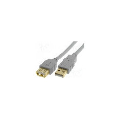Cablu USB A mufa, USB A soclu, USB 2.0, lungime 5m, gri, BQ CABLE - CAB-USBAAF/5G