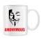 Cana alba ceramica personalizata Anonymous, INOVATIX&reg;. 330ml
