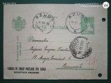 Regalitate Romania ,carte postala circulata,corepondenta financiar -comerciala Fabrica de ciment Portland