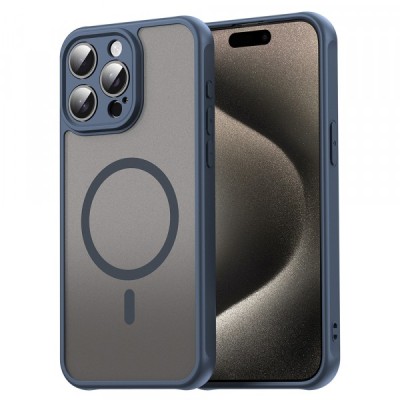Husa MagSafe pentru Apple iPhone 15 Pro Max, Techsuit, HaloFrost II, Bleumarin foto