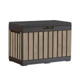 Container gradina Curver Decocoat Kentwood 190L Plastic Efect lemn frasin, capac inchis 82x45.5x57.5 cm