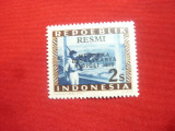 Timbru 2S Indonezia 1950 dienstmarke cu 2 supratipare, Nestampilat