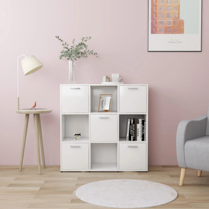 vidaXL Bibliotecă, alb, 90 x 30 x 90 cm, PAL