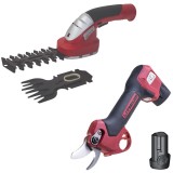 Raider RD-PSH01 + RD-GSSL02 - Foarfeca de gradina cu 2 acumulatori Li-Ion 12 V 2 Ah 25 mm + Foarfeca de iarba si arbusti cu 1 acumulator Li-Ion 7.2 V