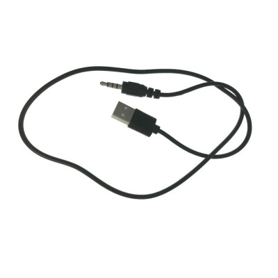 Cablu de alimentare cu conector USB tata la jack 3.5mm tata cu 4 contacte, lungime 60 cm, negru foto