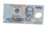 Bancnota Vietnam 20000 dong 2006-2025, polymer, circulata, stare relativ buna