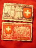 2 Timbre Elvetia 1939 Expozitia Nationala , val. 10 si 20 C