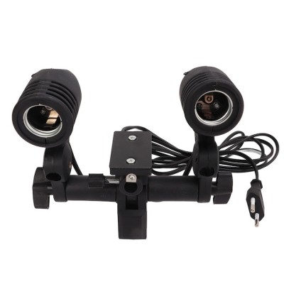 Suport dublu bec tip fasung, soclu E27 cu adaptor, lumini, microfon, umbrele foto foto