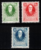 Liechtenstein 1925, Mi #72-74**, Principele Johann II, a 85-a aniversare a zile de nastere, MNH, cota 250,- &euro;!