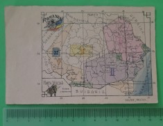 Hartă Viticolă a Rom&acirc;niei, anul 1920, dimensiunea unei cărți poștale.