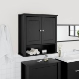 vidaXL Dulap de baie de perete "BERG" negru 69,5x27x71,5 cm lemn masiv 358551