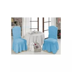 Set 6 huse scaune cu volane din bumbac elasticizat - HEP78