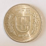 ELVETIA 5 FRANCI 1965 ARGINT AUNC UNC CU LUCIU ( CITITI DESCRIEREA ), Europa