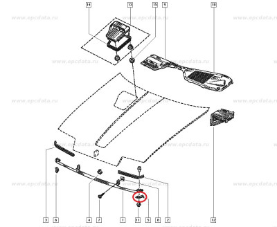 Grila masca fata Renault R19, grila calandru originala 7700790571 Kft Auto foto