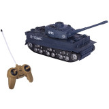 Jucarie tanc militar cu telecomanda, 4 directii si lumini Tiger 211 albastru, Oem