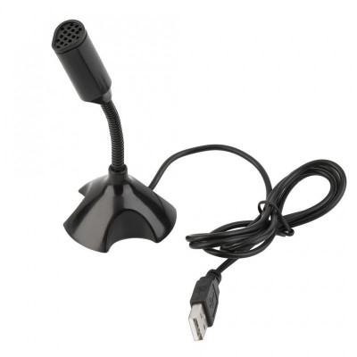 Microfon Techstar&amp;reg; Desktop, de Birou cu Suport, Conexiune USB, Plug&amp;amp;Play, Negru foto