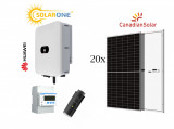 Kit sistem fotovoltaic 8,2 kW trifazat, invertor Huawei si 20 panouri Canadian Solar 410W