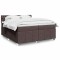 vidaXL Pat box spring cu saltea, maro &icirc;nchis, 200x200 cm, textil